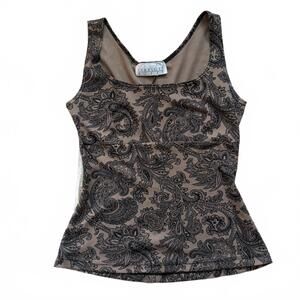 Vintage Y2K Charlotte Russe Tank Top Whimsygoth Paisley Brown Women Size Medium